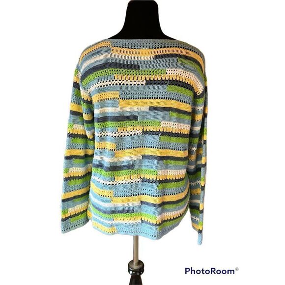 Vintage 90’s Pendleton crochet Loose knit  long sleeve Xl crew neck sweater - Picture 2 of 4